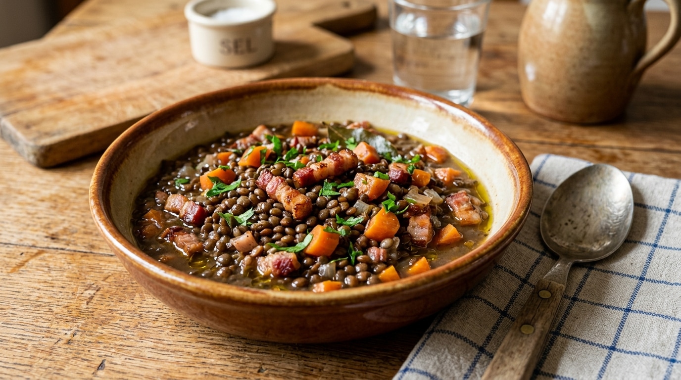 Jai Prepare Mes Lentilles Aux Lardons La Veille Juste Pour Gagner Du Temps Le Lendemain Personne Na Laisse Une Cuillere Featured