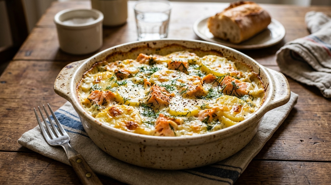 Je Ne Fais Plus De Banal Gratin De Pommes De Terre Depuis Que Jai Glisse Du Saumon Et De Laneth Entre Les Couches Featured