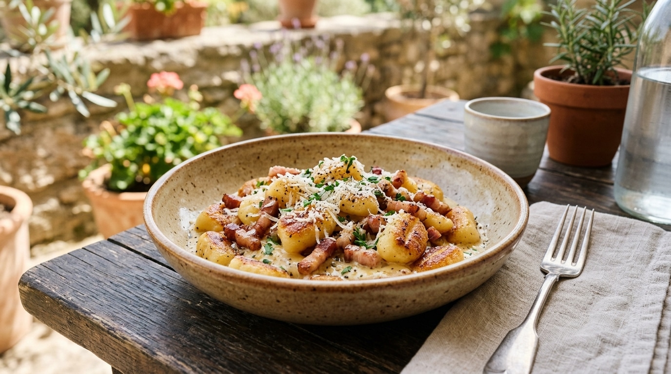 Ma Voisine Ma Demande La Recette En Repartant Ces Gnocchis Facon Carbonara Sont Devenus Mon Plat Du Dimanche Soir Featured