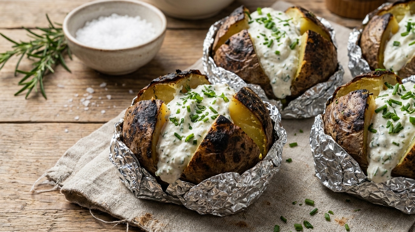 On Ma Redemande La Recette Trois Fois Cet Ete Mes Pommes De Terre Au Barbecue Cachent Un Secret Dans Leur Creme A La Ciboulette Featured