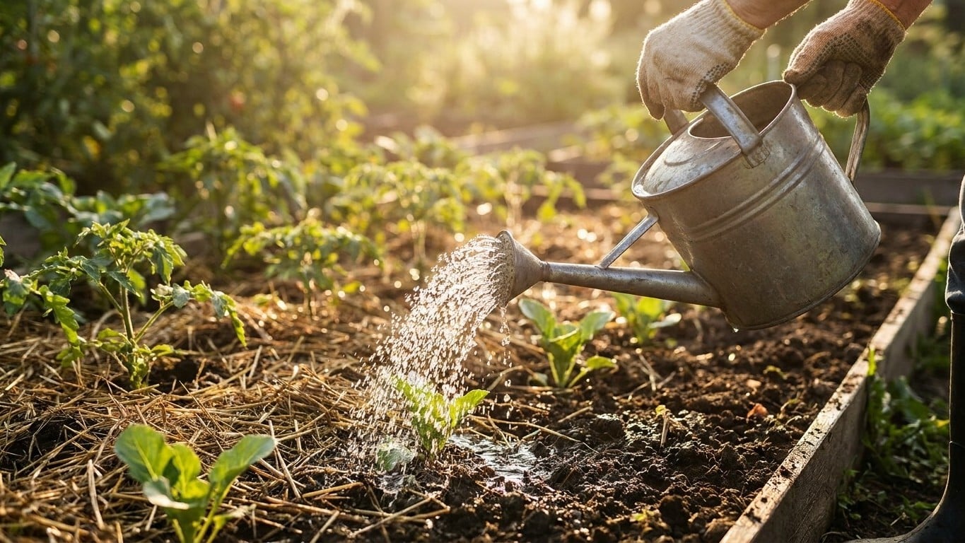 On s'obstine tous à arroser un peu chaque soir, alors que ce geste espacé des maraîchers tient bien mieux la canicule