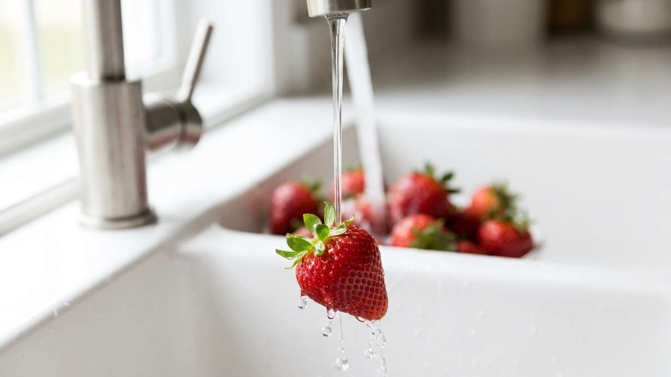 Rincer les fraises sous le robinet avant de les couper : un maraîcher montre ce que l'eau emporte en 30 secondes