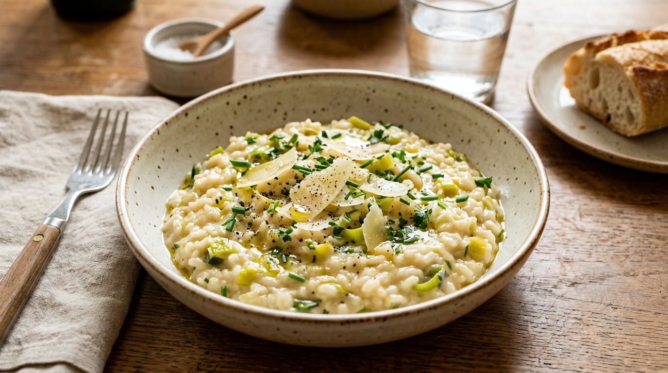Ce Risotto Aux Poireaux Et Au Comte Sauve Les Soirs Sans Idee Avec Son Cremeux Qui Met Immediatement En Appetit Featured