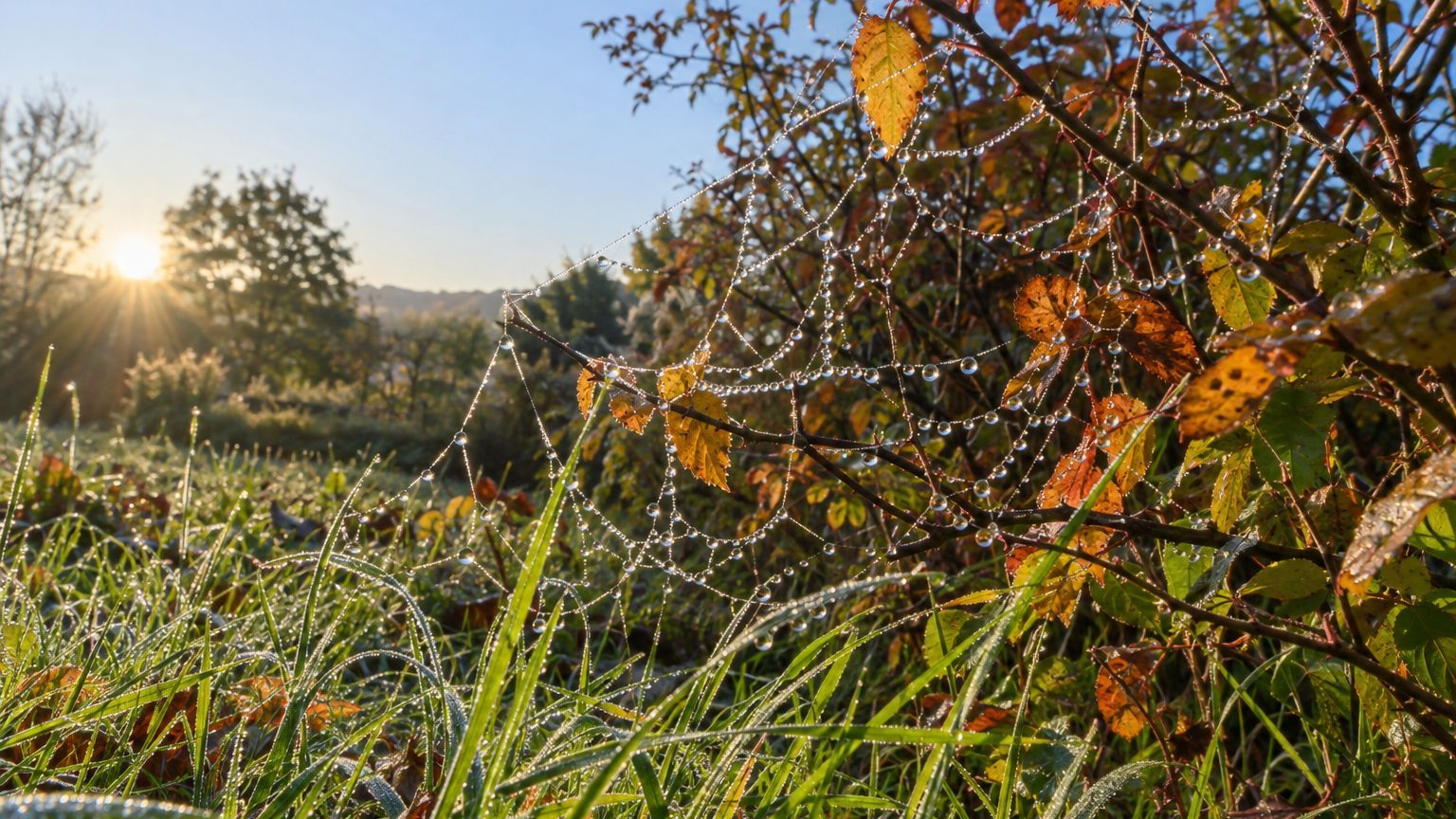 Chaque automne, des milliers de fils brillants recouvrent la haie et la pelouse au petit matin : voici d'où ils arrivent v...