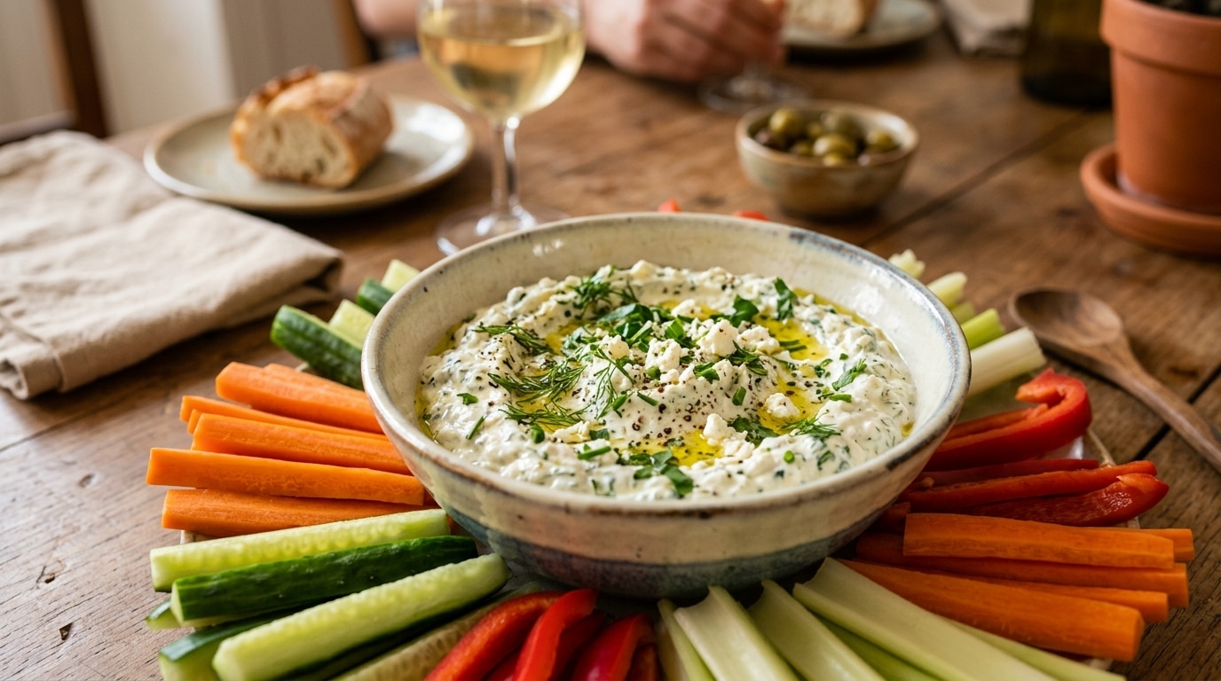 Cremeuse Et Savoureuse La Creme A La Feta De Laurent Mariotte Qui Fait Disparaitre Les Crudites Avant Les Chips Featured