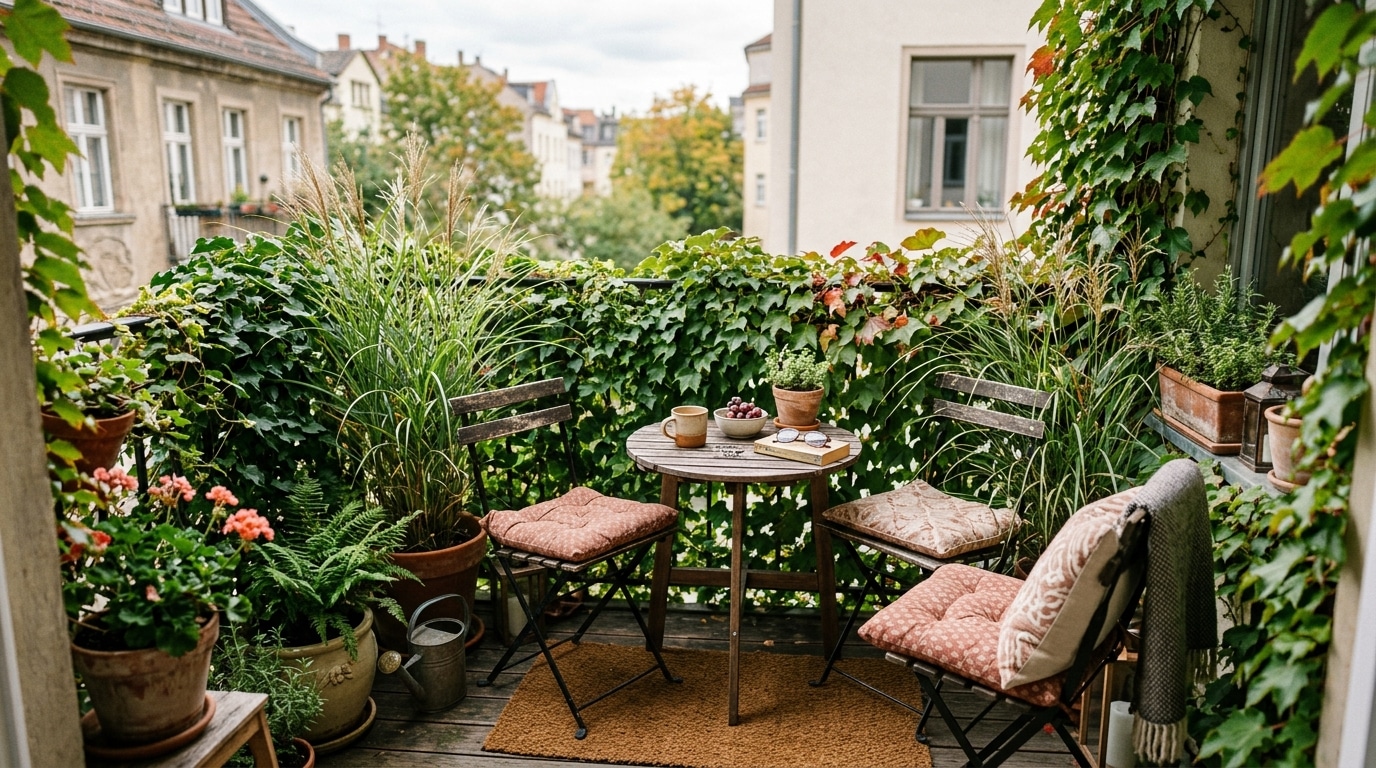 Fini Le Brise Vue En Toile Sur Le Balcon En Septembre Le Lierre Et Les Graminees Font De Meme En Version Naturelle Et Esthetique Featured