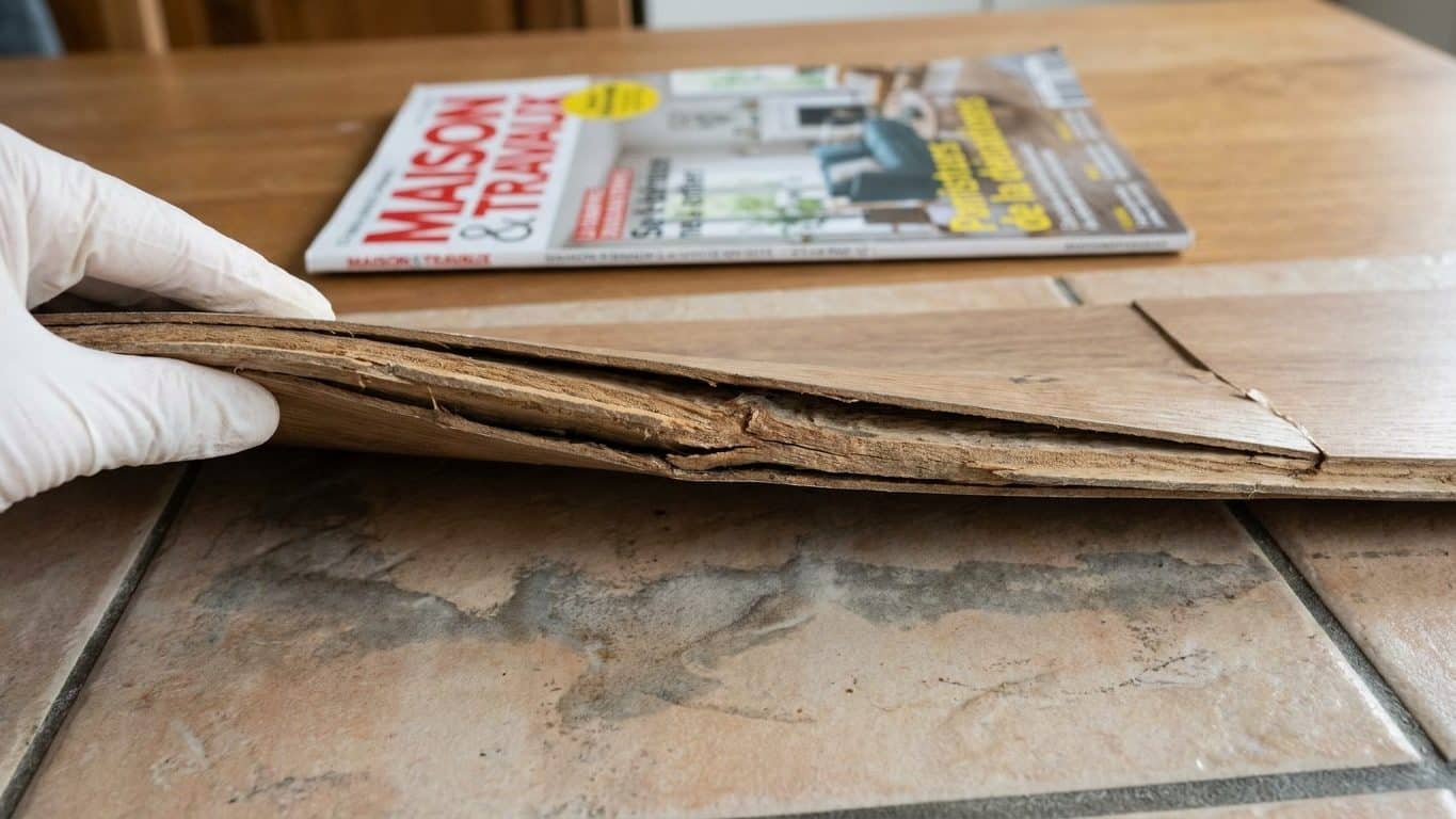 J'ai posé du parquet flottant sur le carrelage de ma cuisine : le jour où j'ai soulevé une lame devant le lave-vaisselle, ...