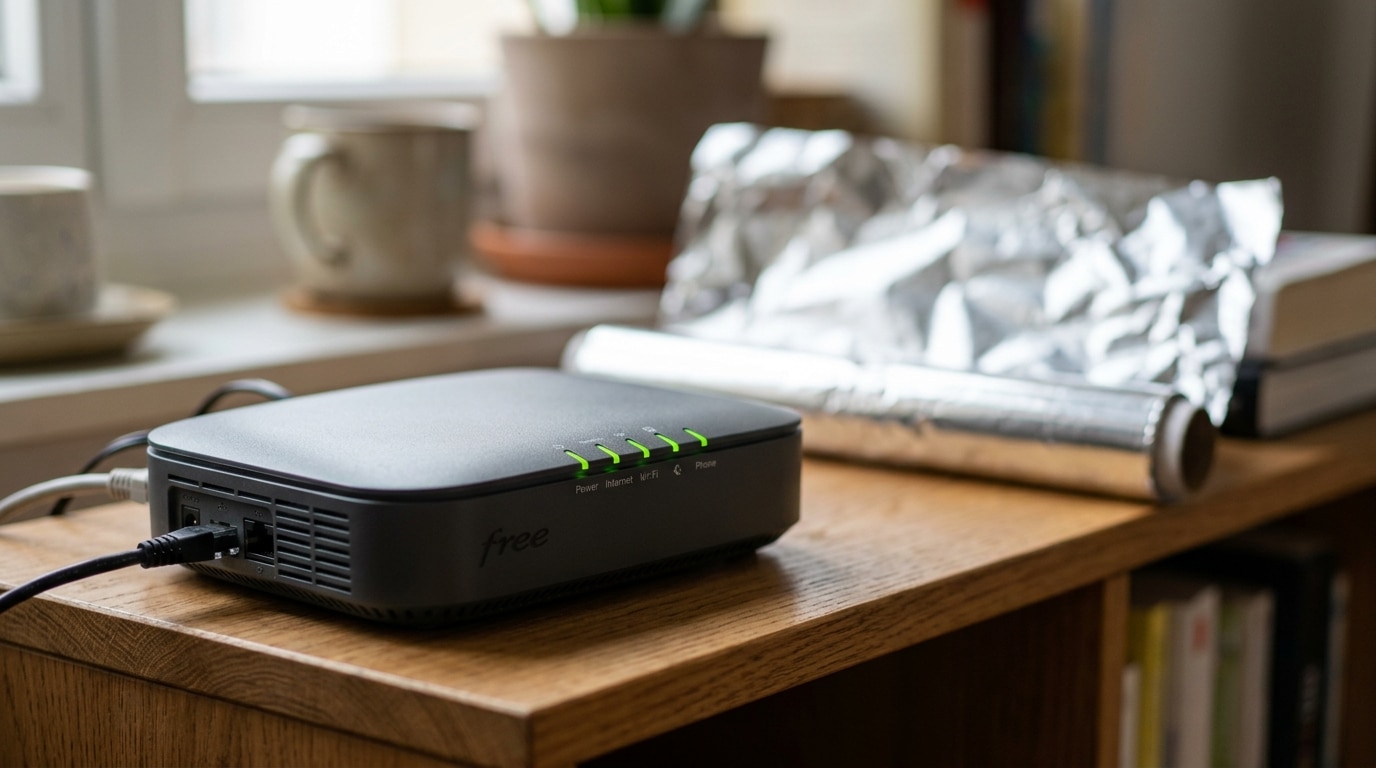 Jai Glisse Un Morceau Daluminium Derriere Ma Box Internet Un Soir Juste Pour Voir Depuis Le Wifi Passe Enfin Au Fond Du Couloir Featured