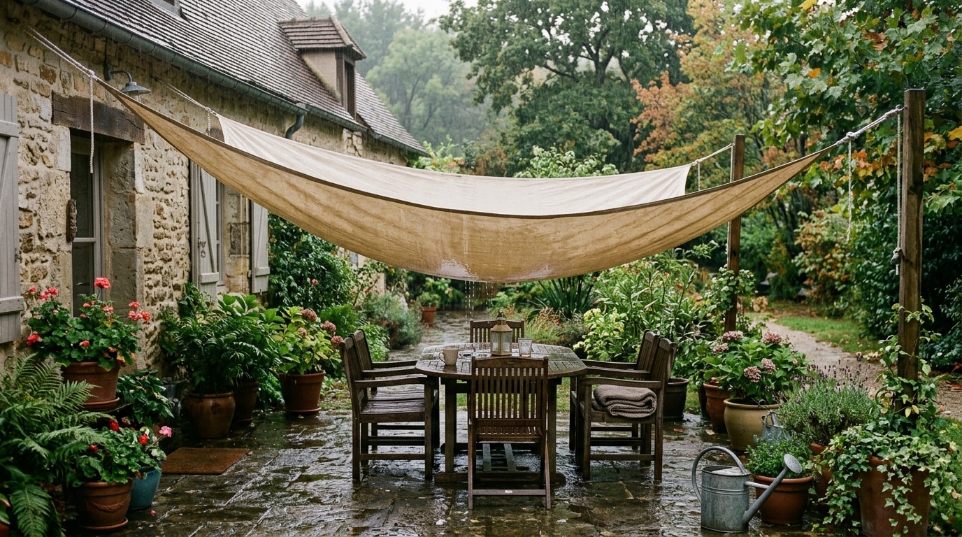 Jai Laisse Ma Voile Dombrage Tendue En Septembre Pour Profiter Des Dernieres Belles Journees Apres La Premiere Grosse Averse Jai Compris Que Je Lavais Mal Posee Featured