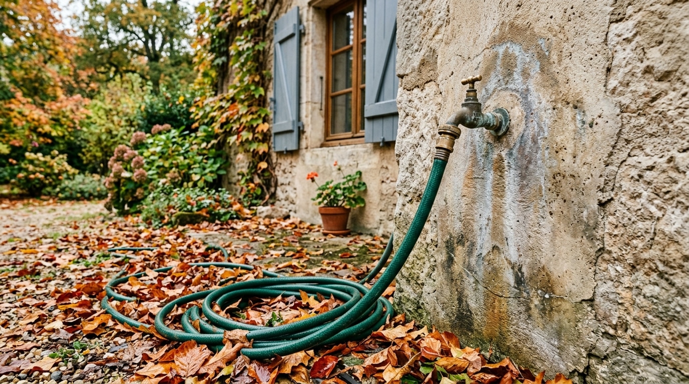 Jai Laisse Mon Tuyau Branche Sur Le Robinet Exterieur Tout Lautomne Pour Arroser Jusquau Bout Au Printemps Quand Jai Vu La Tache Derriere Le Mur Il Etait Trop Tard Featured