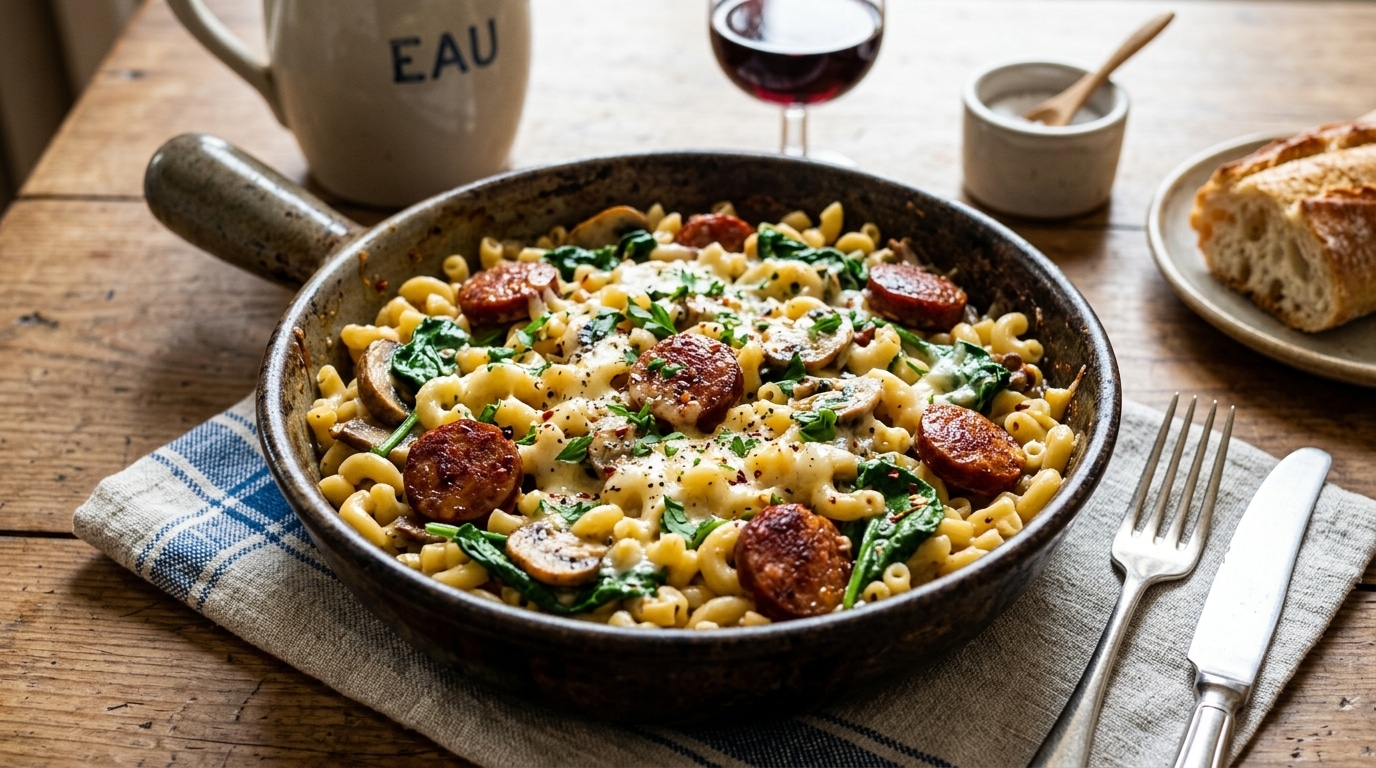 Jai Servi Mes Coquillettes Autrement Un Soir De Flemme Avec Du Chorizo Et Des Champignons Mes Petits Enfants Ont Vide La Casserole En Dix Minutes Featured