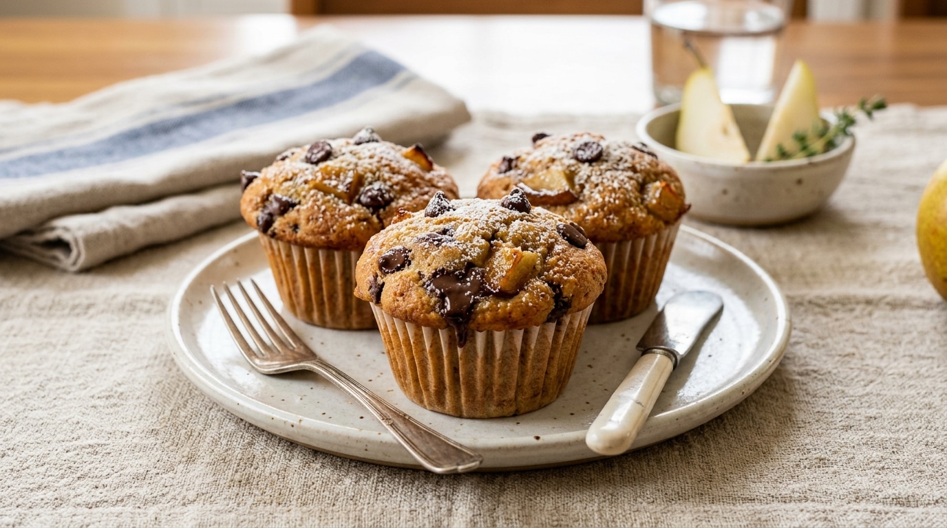 Jai Verse Ma Pate A Muffins Poire Chocolat Dans Le Moule Du Dimanche Mes Petits Enfants Nont Jamais Autant Redemande Un Gouter Featured