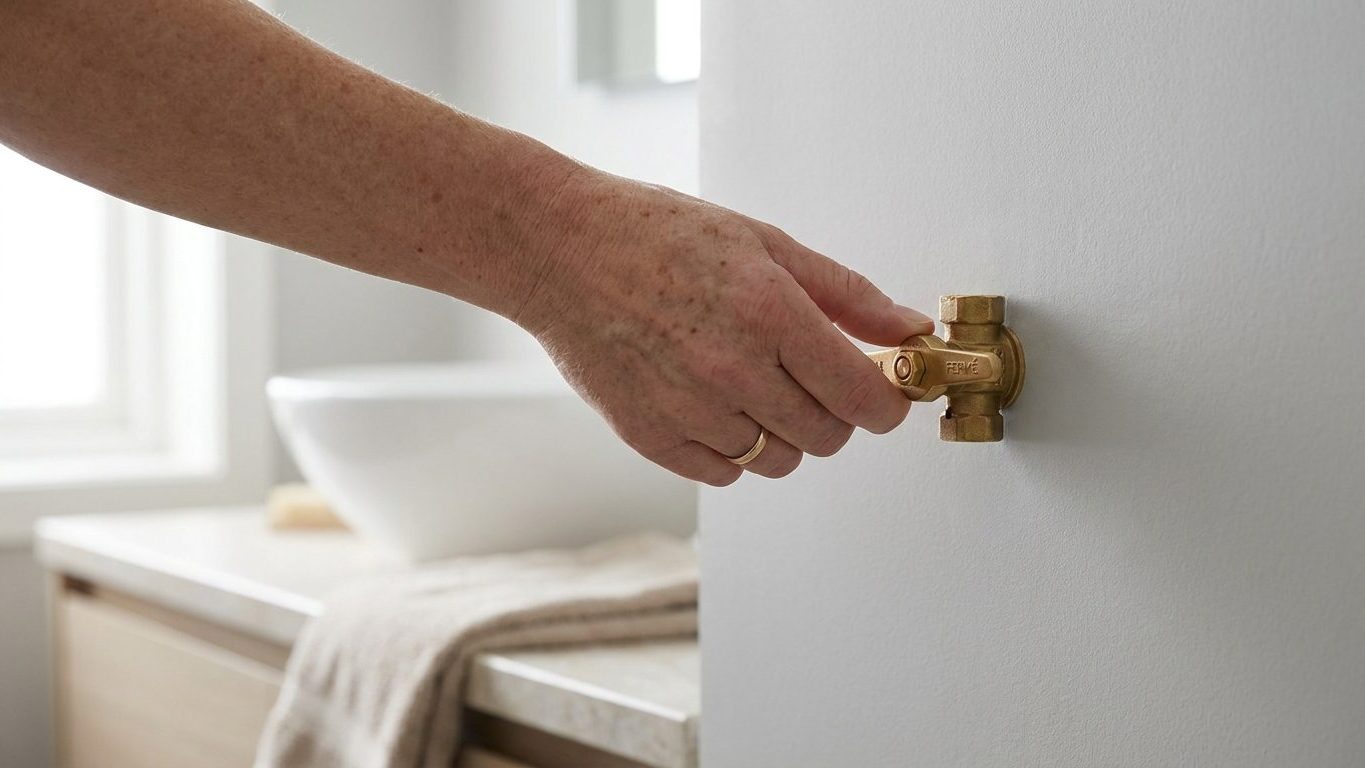 Je cherchais depuis dix ans où couper l'eau chez moi : le soir où le flexible du lave-mains a lâché, j'ai scié la cloison ...
