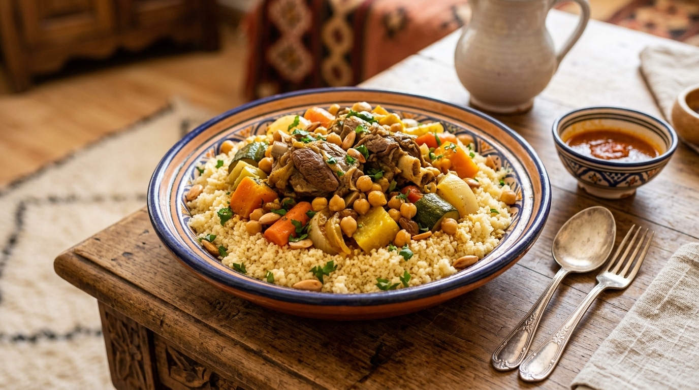 Je Cherchais La Vraie Recette Du Couscous Marocain Cette Version Aux Legumes Et Epices Douces Ma Fait Oublier Toutes Les Autres Featured