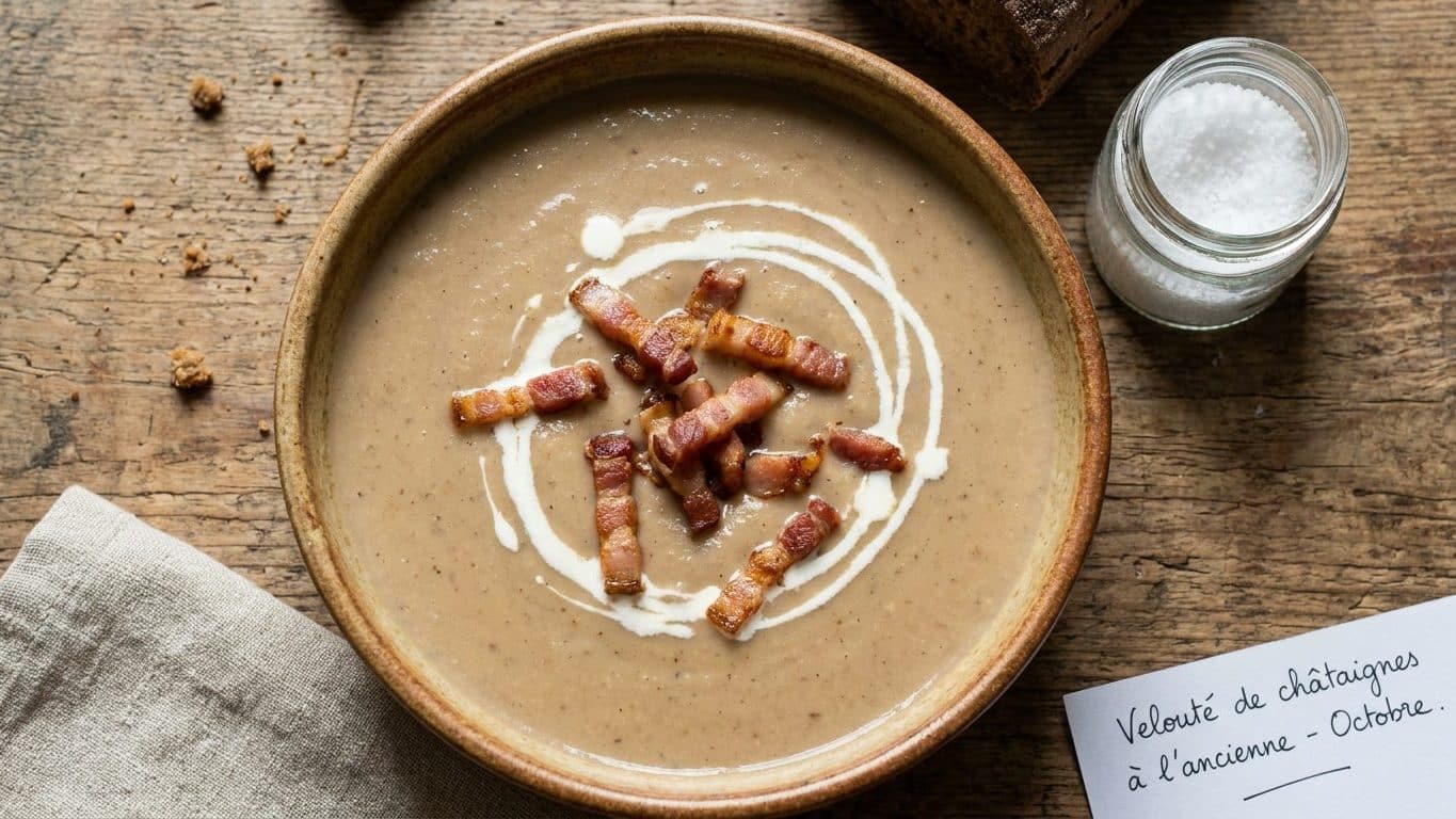 « Je le sers en entrée et il ne reste jamais rien dans la soupière » : le velouté de châtaignes monté au lard grillé