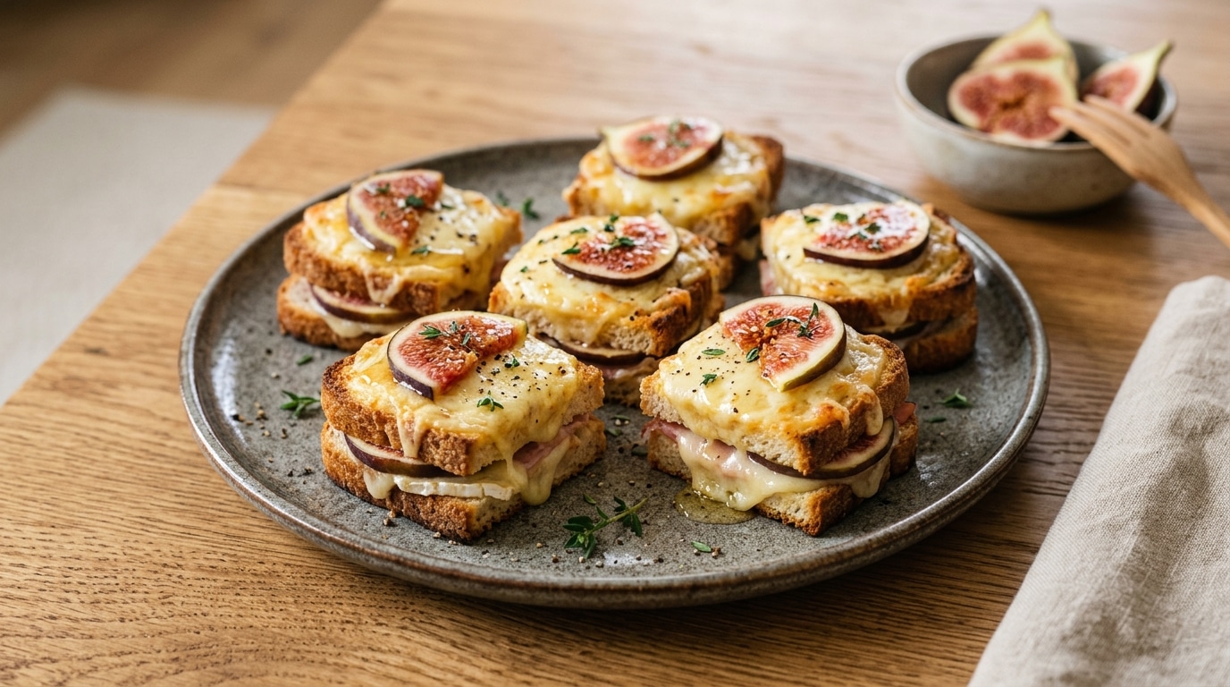 Je Ne Fais Plus De Banal Croque Monsieur Depuis Que Jai Teste Cette Version Mini Au Chevre Et A La Figue Elle Est De Tous Mes Aperos Featured