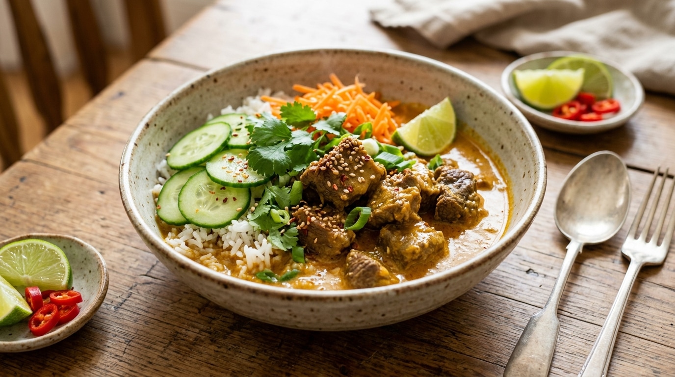 Je Ne Pensais Pas Quun Bouillon Puisse Suffire A Faire Un Vrai Diner Depuis Ce Bol De Riz Au Boeuf Et Lait De Coco Revient Chaque Semaine Chez Moi Featured