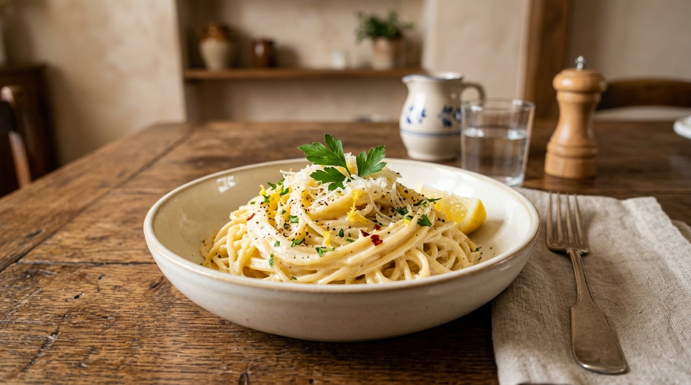 Je Ne Pensais Pas Quun Plat Aussi Simple Pouvait Etre Aussi Bon Ces Pates Au Citron Vides Placard Ont Change Nos Diners De Semaine Featured