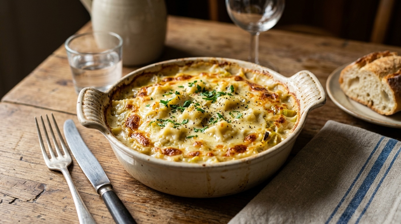 Je Ne Sais Plus Quoi Preparer Le Soir Quand Les Premieres Fraicheurs Arrivent Le Gratin Poireau Comte Qui Passe Toujours Bien Sans Inspiration Featured