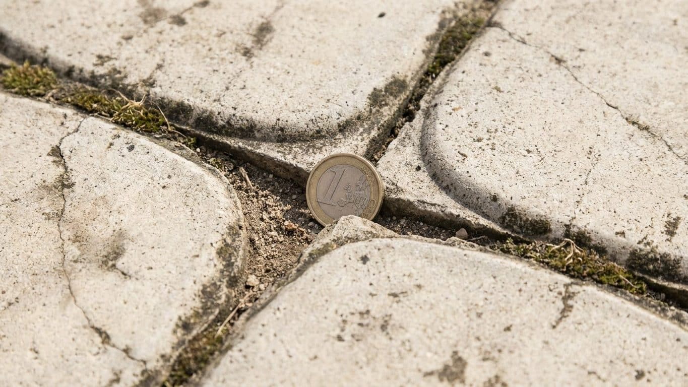 Je passais le nettoyeur haute pression sur ma terrasse chaque fin d'été : le jour où j'ai glissé une pièce entre deux dall...