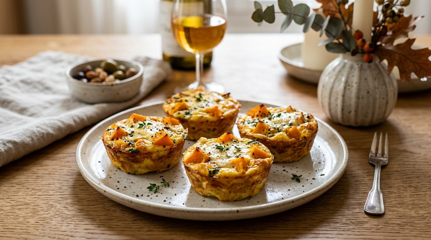 Je Pensais En Garder Pour Le Lendemain Mes Mini Quiches Sans Pate A La Courge Et Au Comte Ont Entierement Disparu Pendant Lapero Featured