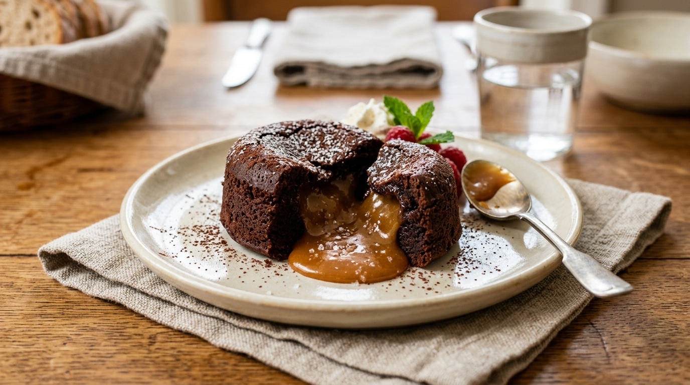 La Douceur Du Caramel Au Beurre Sale Rencontre La Force Du Chocolat Dans Ce Fondant Simple Chaleureux Et Parfait Pour Un Gouter En Famille Featured