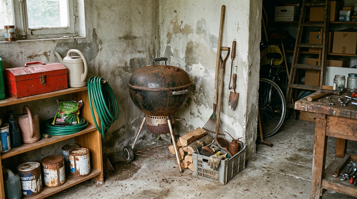 La Fonte Du Barbecue Ne Rouille Pas A Cause De La Pluie Ce Qui La Pique Se Trouve Aussi Dans Un Garage Ferme Featured
