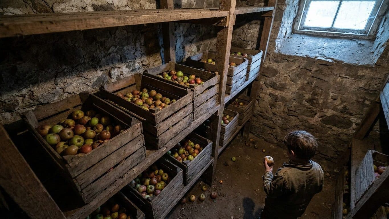 Les anciens descendaient leurs pommes à la cave sans jamais les essuyer : ce qu'on leur retire en les frottant ne se voit ...