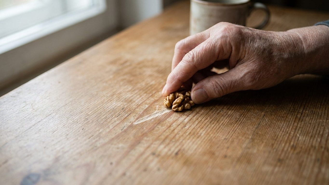 Les anciens frottaient toujours ce fruit d'automne sur les meubles rayés : la trace claire disparaissait en moins d'une mi...