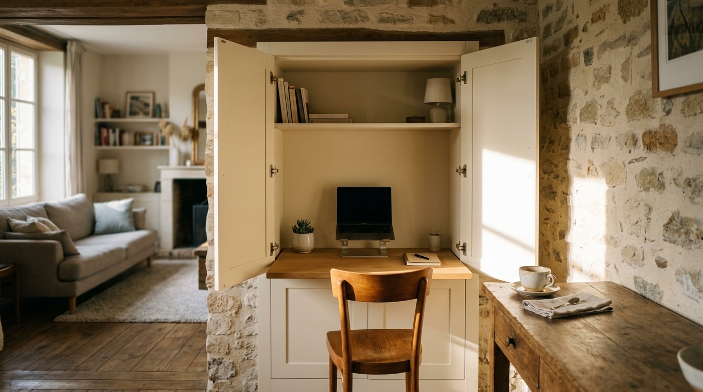 Les Architectes Ne Posent Plus Un Seul Bureau Visible Dans Le Salon Ce Quils Installent A La Place Ne Se Remarque Quau Matin Featured