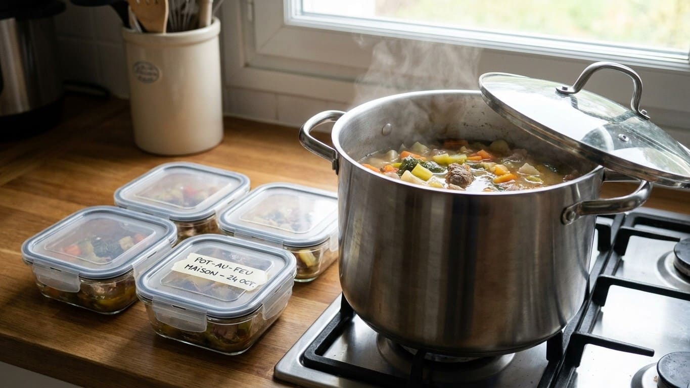 Les cuisines collectives ne laissent jamais une grande marmite refroidir sur le plan de travail : elles la vident avant, e...