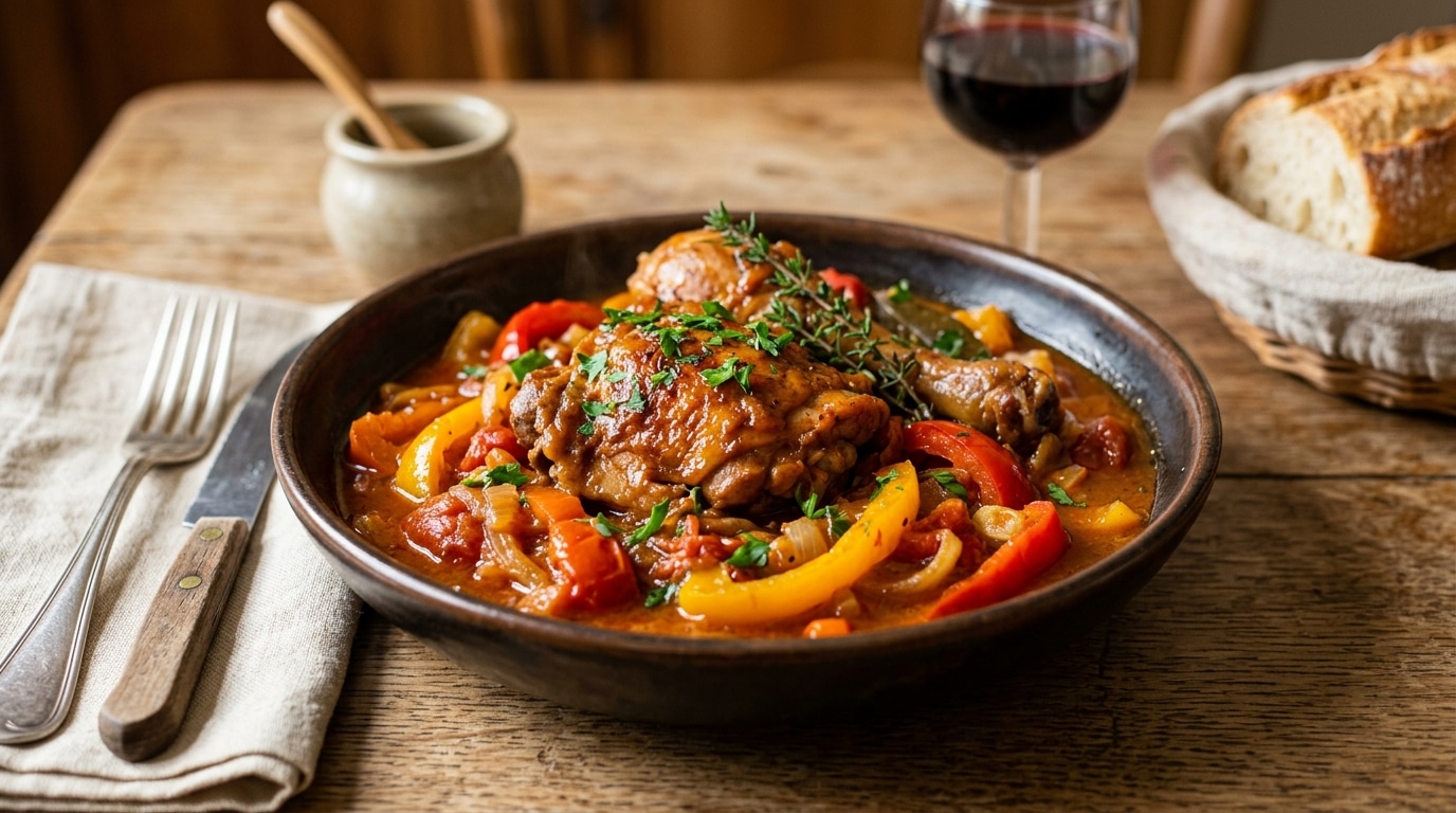 Les Derniers Poivrons De Lannee Sont Sur Les Etals Cest Le Moment De Faire Un Poulet Basquaise Traditionnel Avant Quil Ne Soit Trop Tard Featured