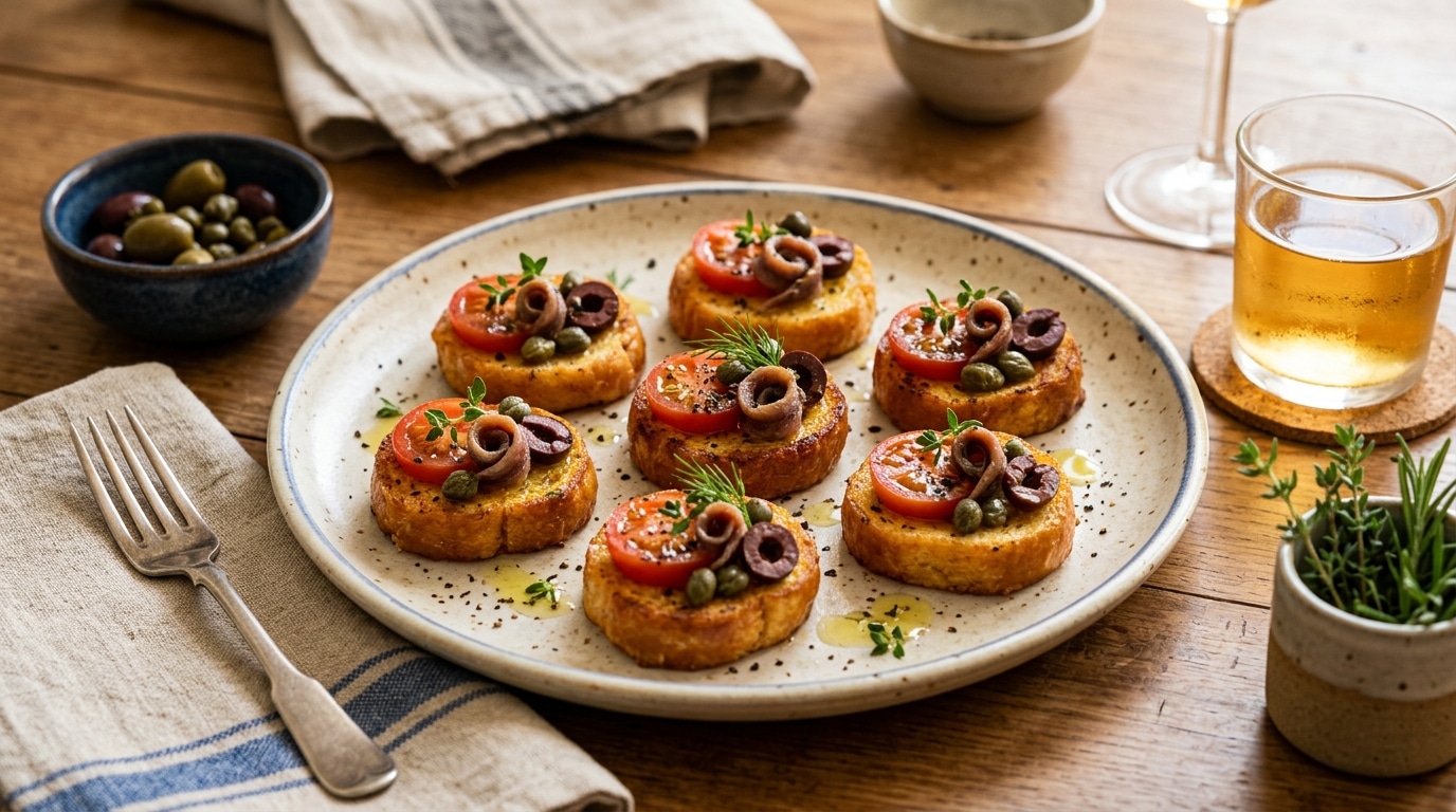 Marre Des Aperos Monotones Osez Ces Minis Pains Perdus Sales A La Tomate Aux Anchois Et Aux Olives Pleins De Caractere Au Vieux Pain Featured