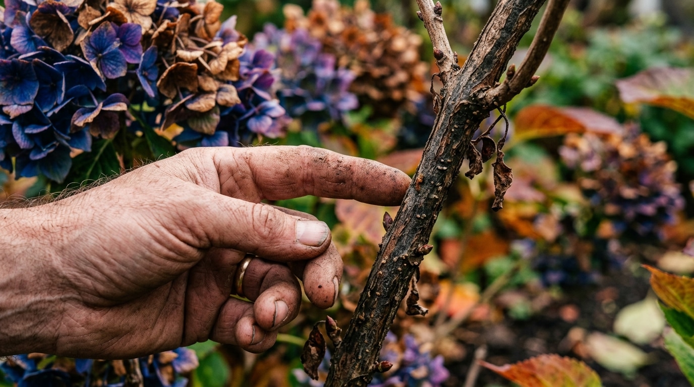 Passez Le Doigt Le Long De La Tige Dhortensia Avant De Couper Le Test Des Jardiniers Featured