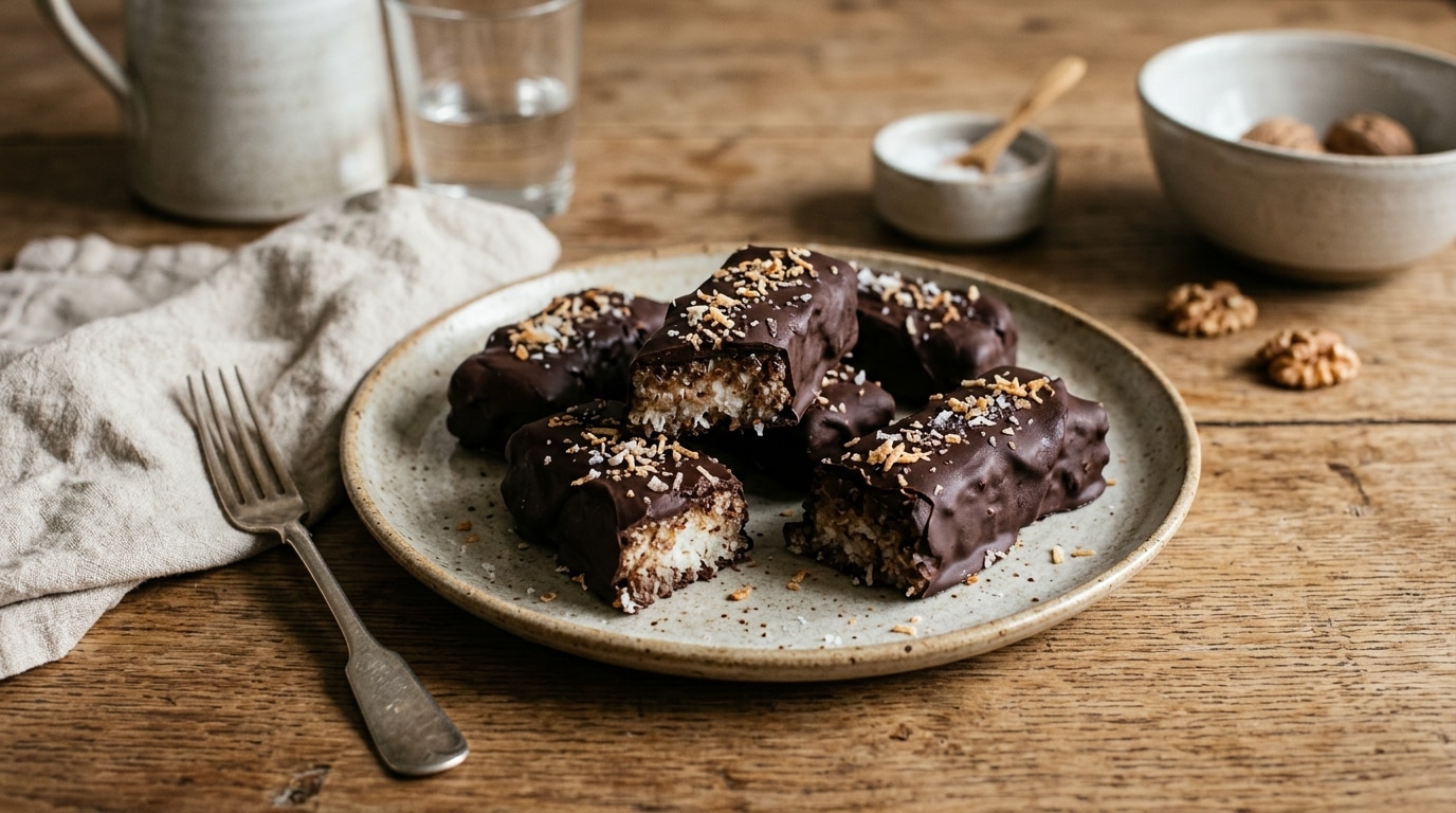 Peu Dingredients Un Moule Et Quelques Heures Au Frais Ces Barres Coco Enrobees De Chocolat Ont Le Gout Exact Des Bounty De Notre Enfance Featured
