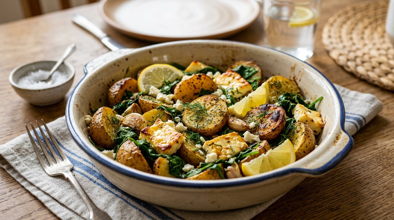 Plus Legeres Plus Gourmandes Ces Pommes De Terre Au Four A La Grecque Epinards Et Feta Doree Qui Simplifient Les Repas Du Soir Featured