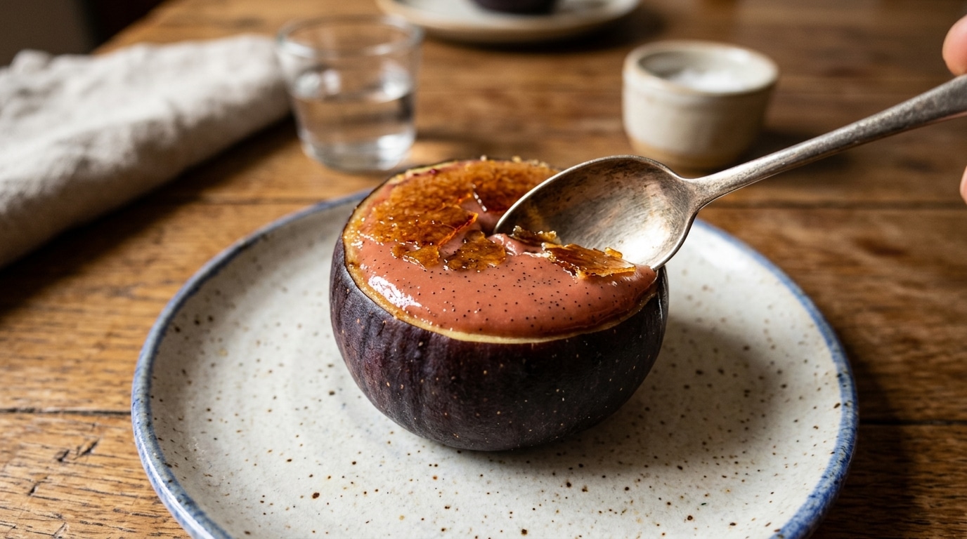 Sous La Croute Caramelisee La Figue Rotie Entiere Qui Fond Comme Une Creme Brulee Et Clot Les Repas En Douceur Featured