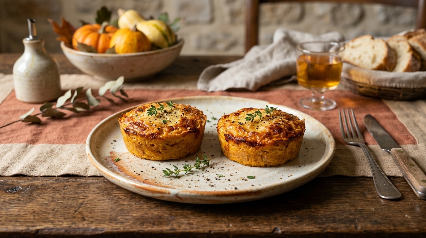 Sous Leur Croute Doree Ces Petits Flans De Patate Douce Rotie Cachent Un Coeur Fondant Releve Au Parmesan Featured