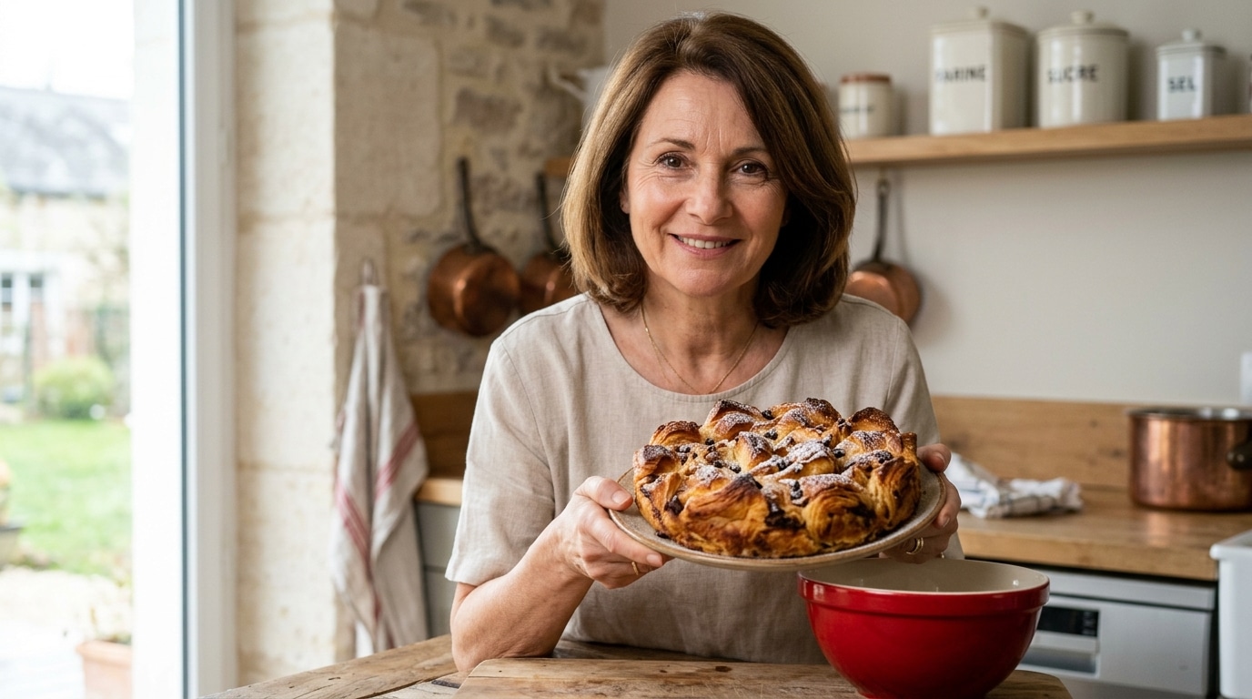 Un Bon Petit Gout De Boulangerie Artisanale Le Gateau Moelleux Que Je Fais Avec Les Viennoiseries Seches De La Veille Featured