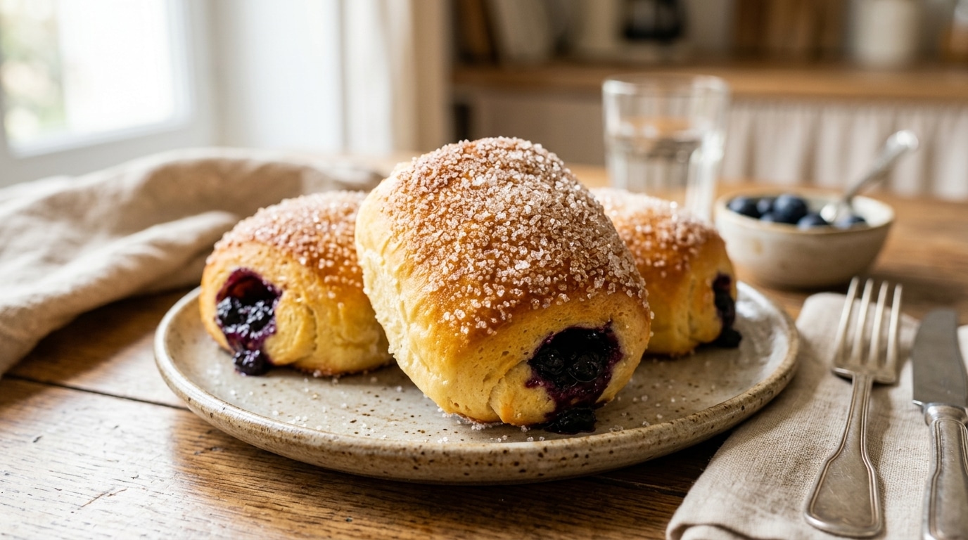 Un Gouter Plein De Fraicheur Les Mini Roules Brioches Aux Myrtilles Qui Reunissent Le Moelleux Le Fruit Et La Simplicite Featured