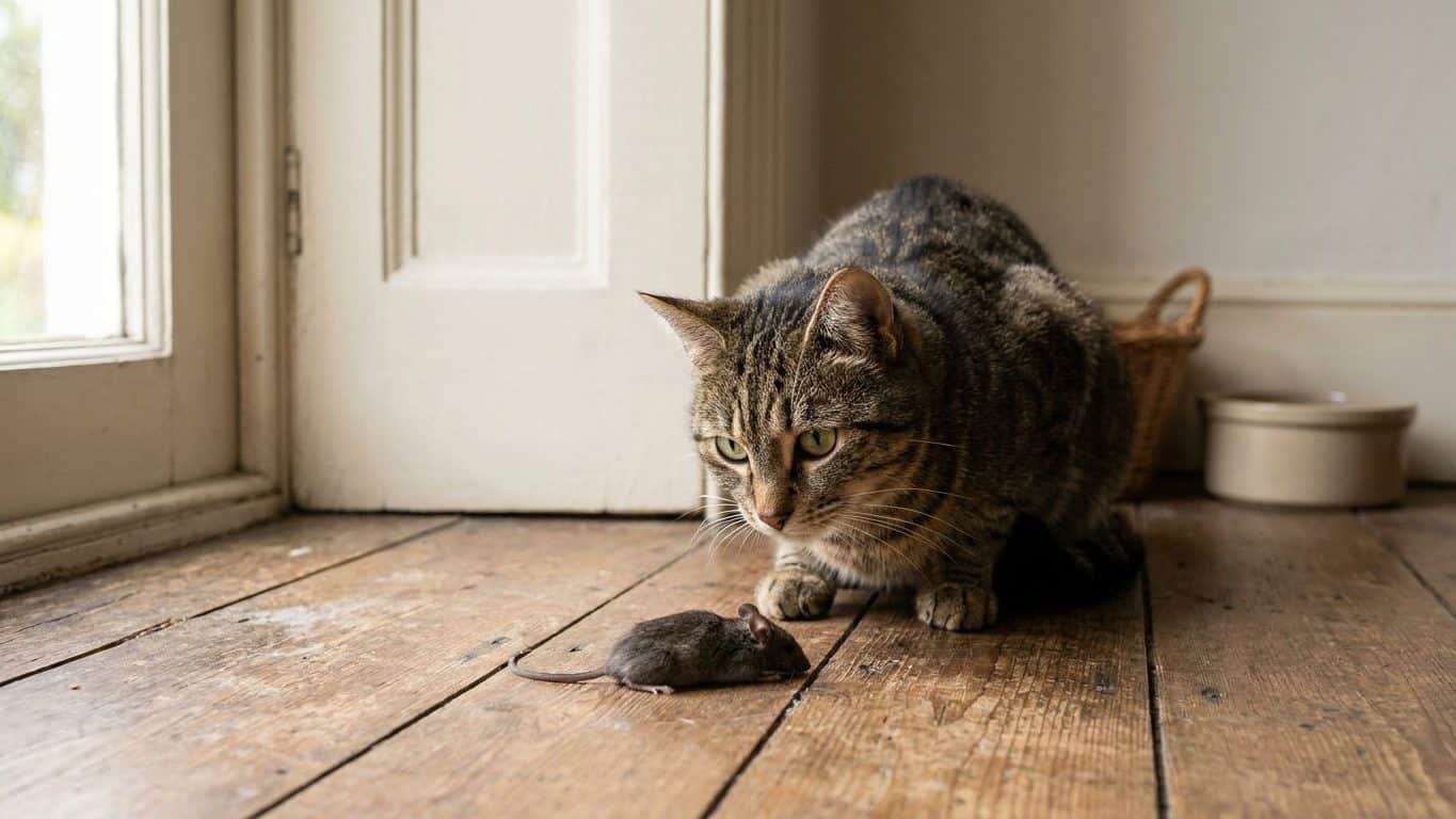 Votre chat rapporte une souris morte devant la porte et vous trouvez ça flatteur : les vétérinaires y lisent un tout autre...