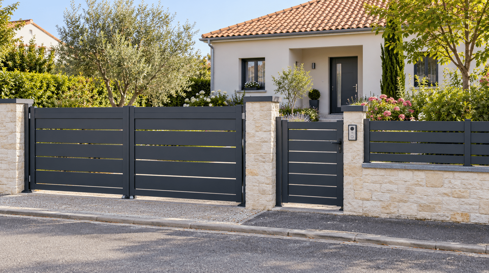 6ad0e9dde7f32 Portail Anthracite Et Cloture Elegante