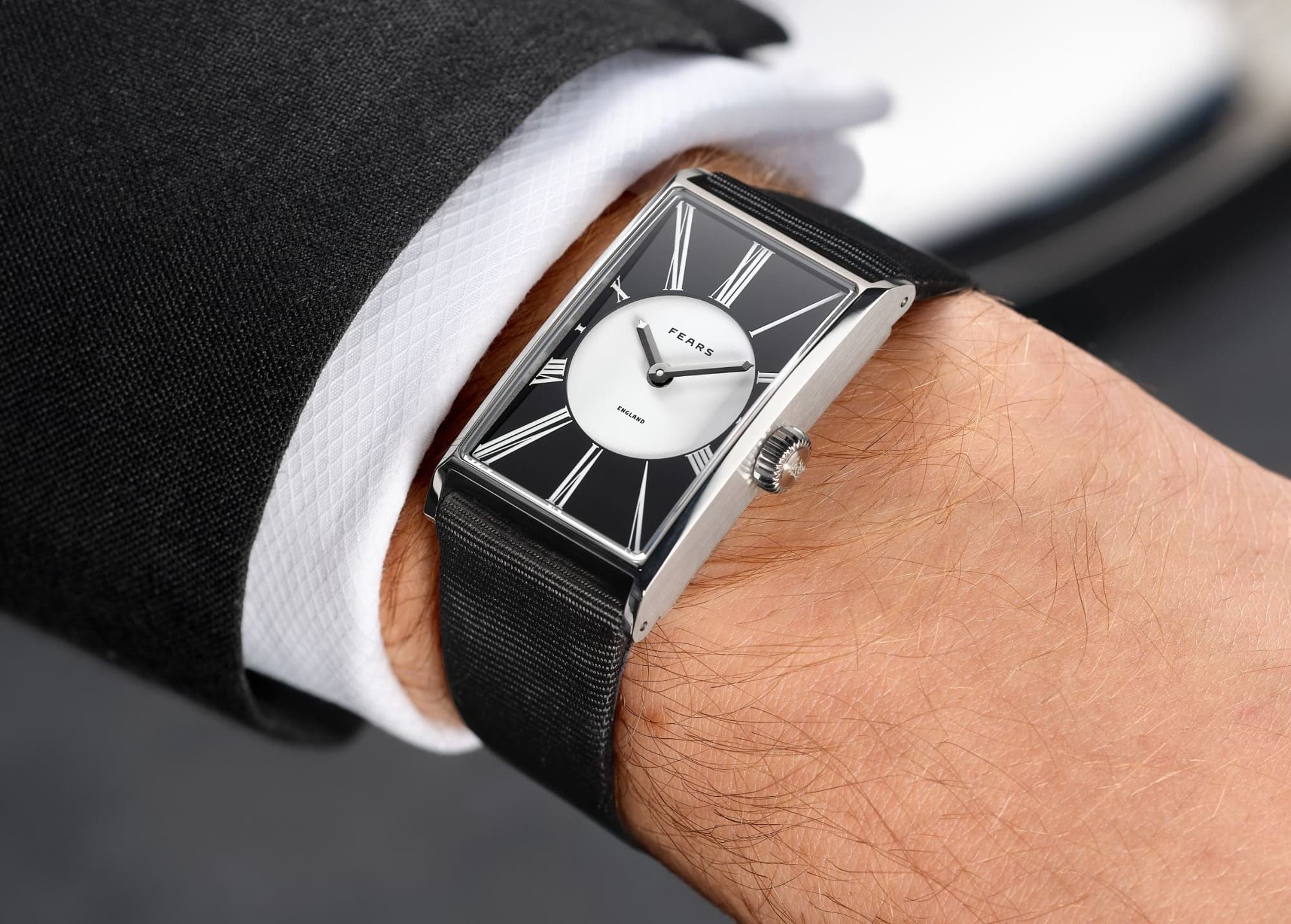 Fears Arnos Opera Black On A Grossgrain Silk Strap Wristshot (2)