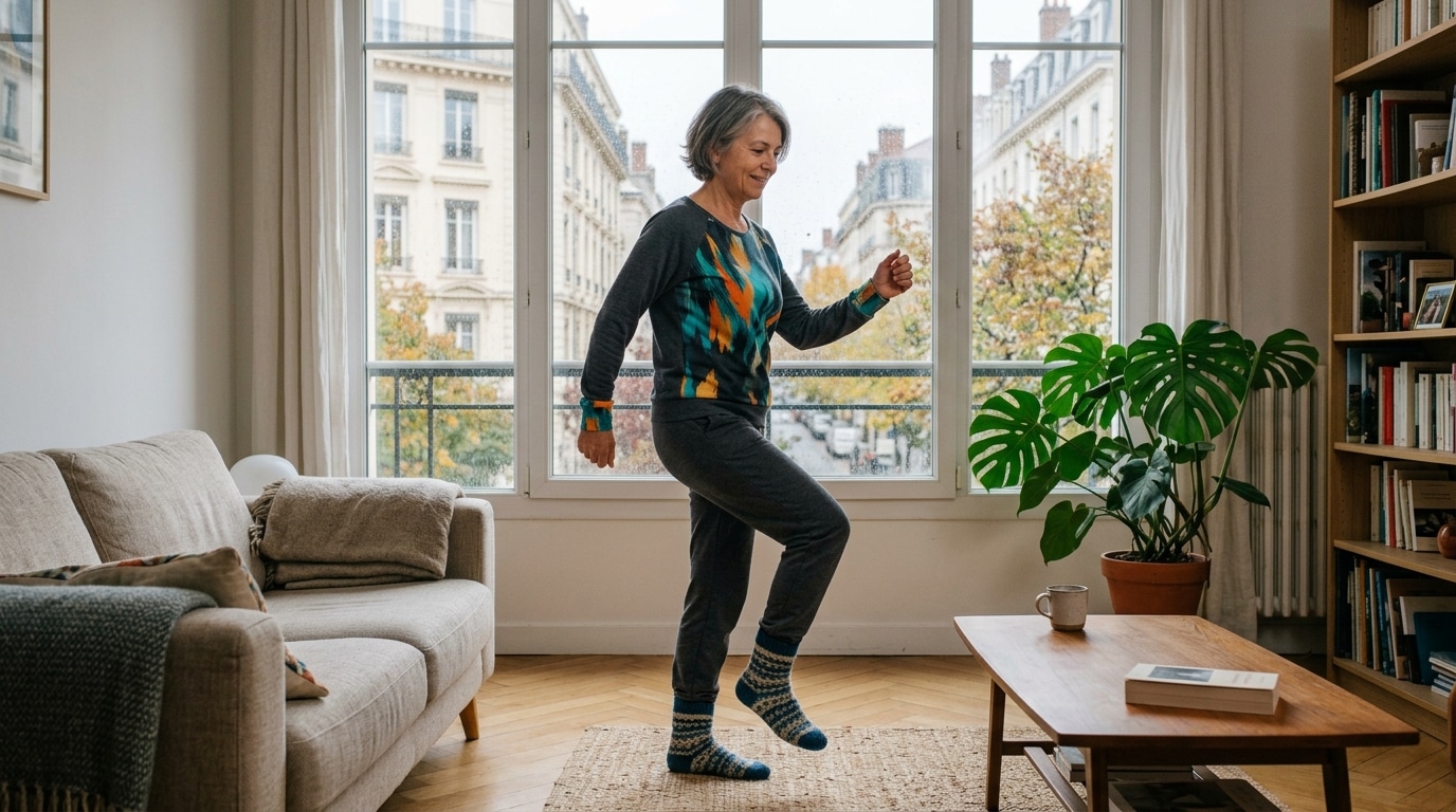 Fini La Marche Du Matin Sous La Pluie Doctobre Desormais Je Fais Du Cozy Cardio Dans Le Salon En Chaussettes Devant Les Informations Featured