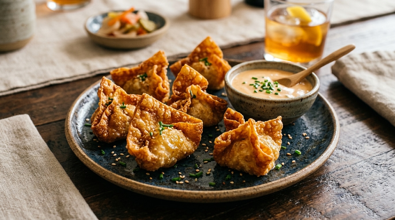 Fini Les Chips Et Les Cacahuetes Banales Pour Laperitif Je Sers Des Bouchees Croustillantes Au Poulet Pliees Dans Des Feuilles De Wonton Featured