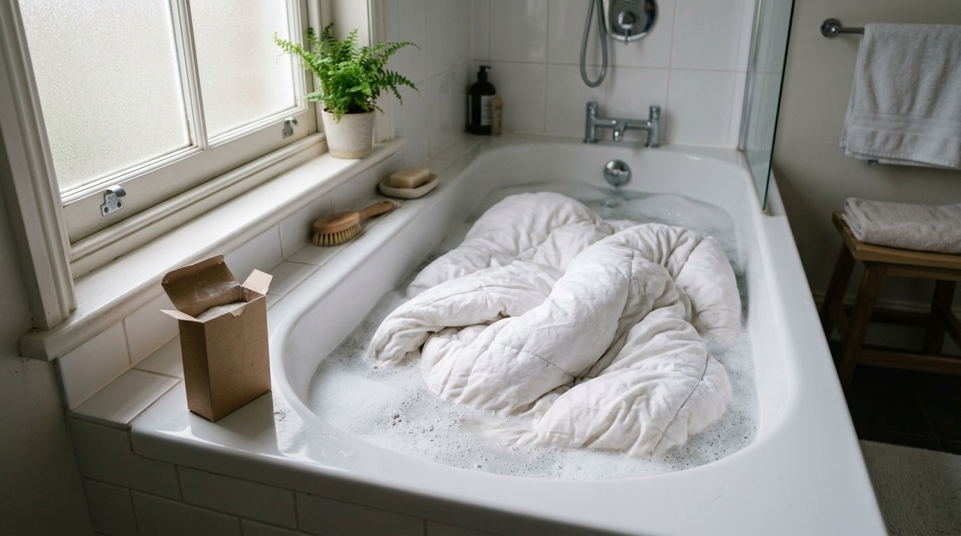 Inutile Dapporter Sa Couette Au Pressing Si Elle Ne Tient Pas Dans La Machine Une Baignoire Et Un Produit A 2 E Suffisent Featured