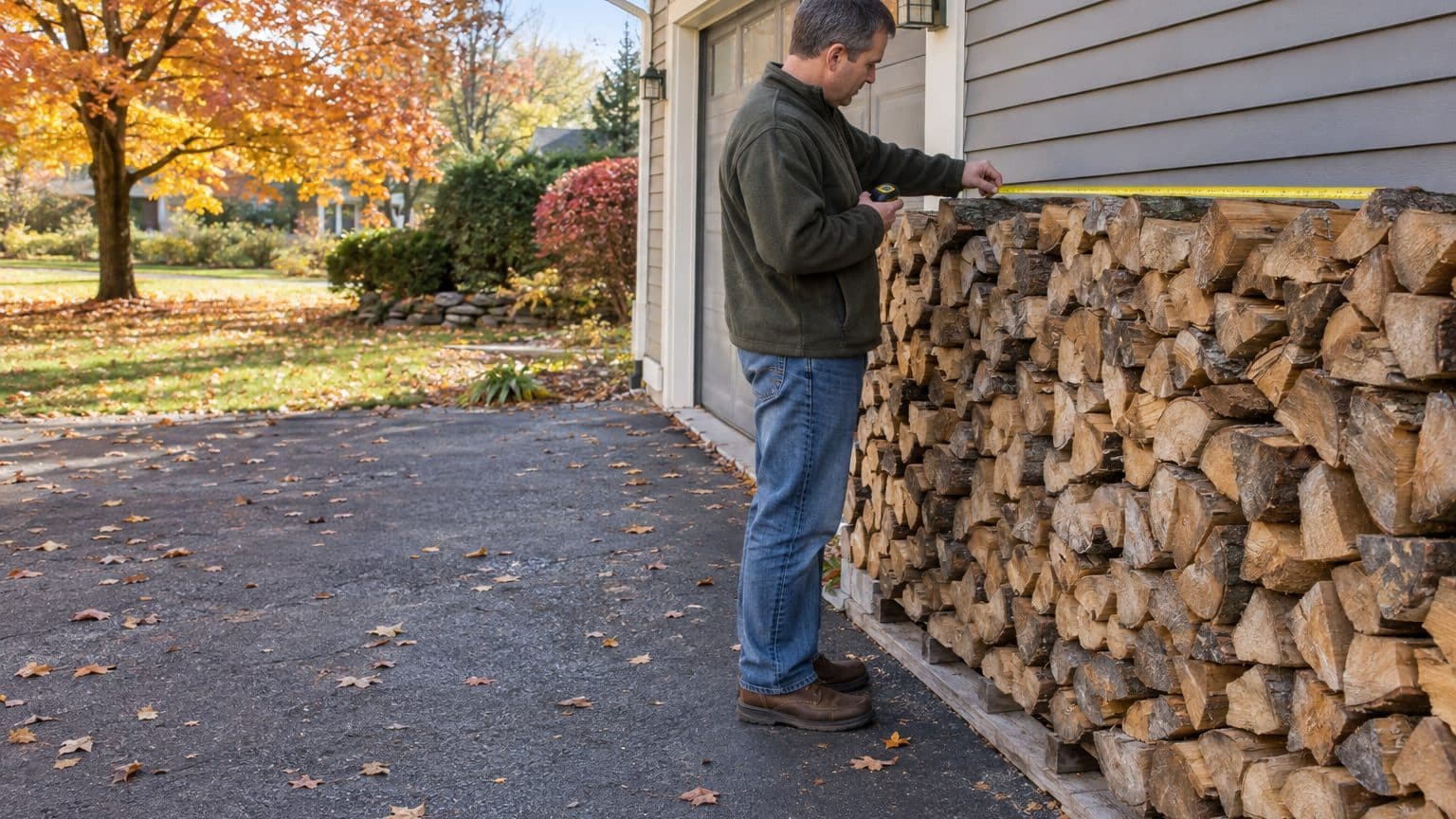 J'ai acheté trois stères de bois « à la remorque » chez un agriculteur du coin : quand j'ai tout rangé contre le mur du ga...