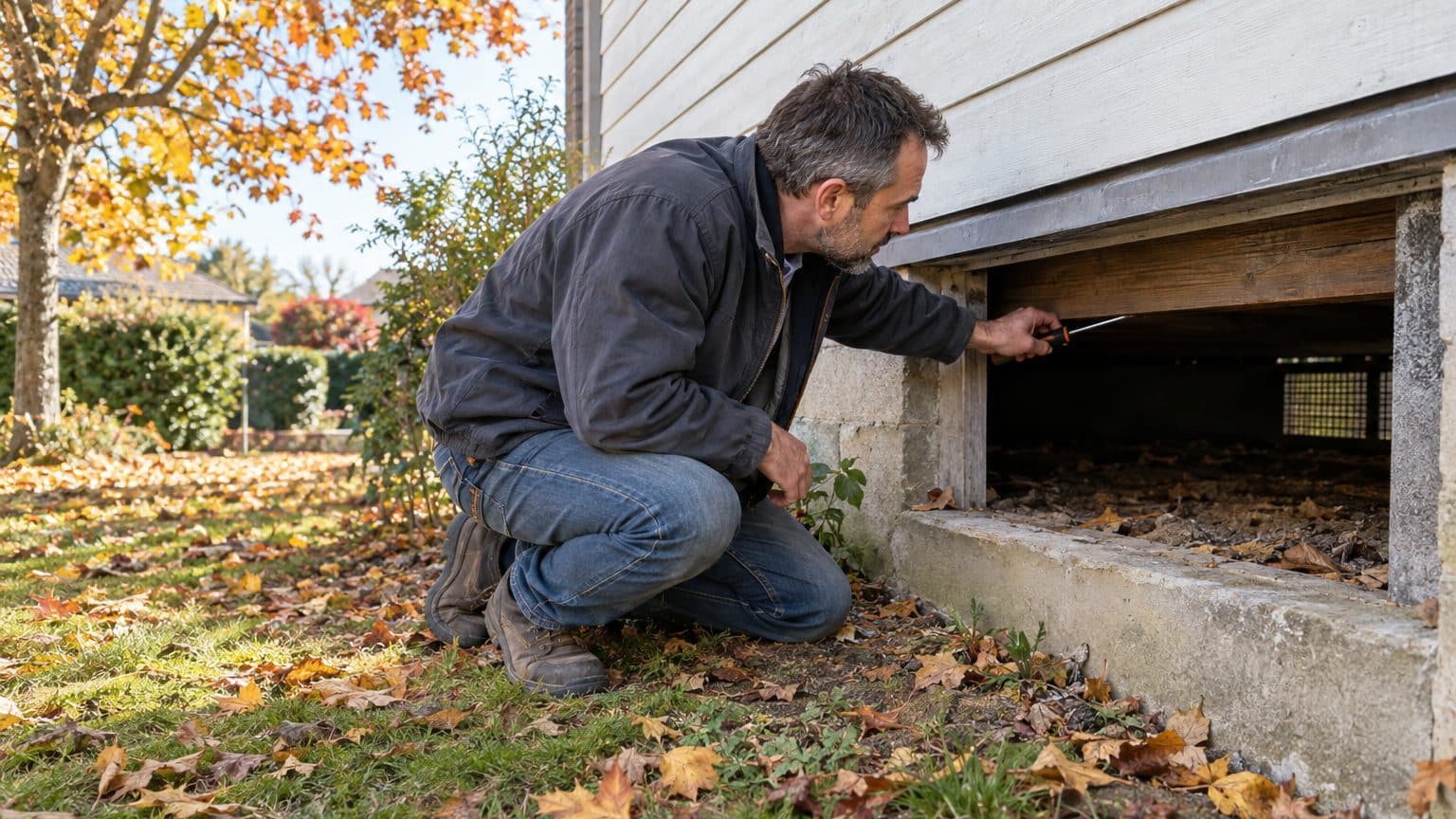J'ai bouché les grilles de mon vide sanitaire pour avoir moins froid aux pieds cet hiver : quand le charpentier a enfoncé ...