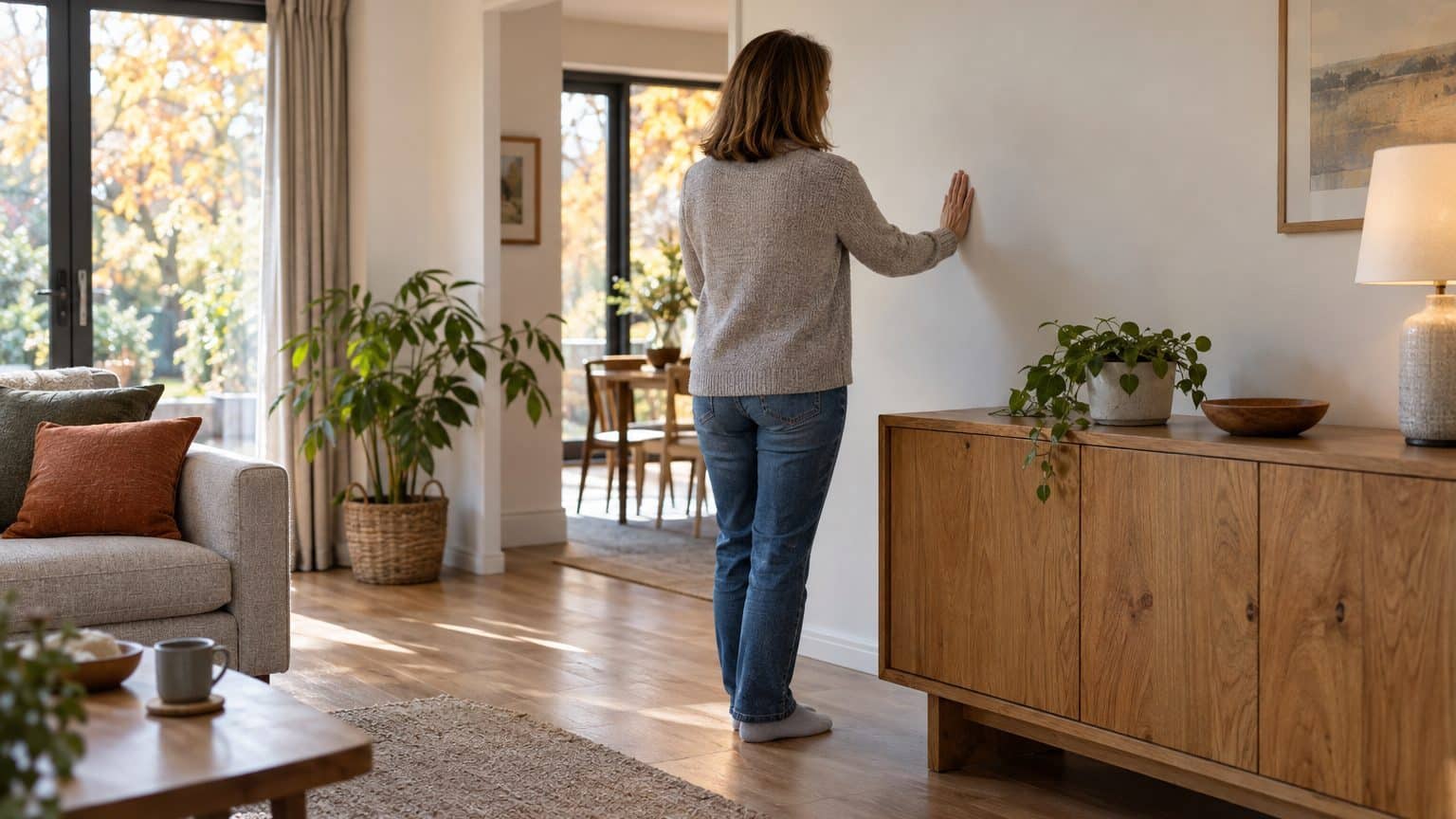 J'ai caché mon radiateur derrière un beau coffrage en bois pour moderniser le salon : quand j'ai posé la main sur le mur d...