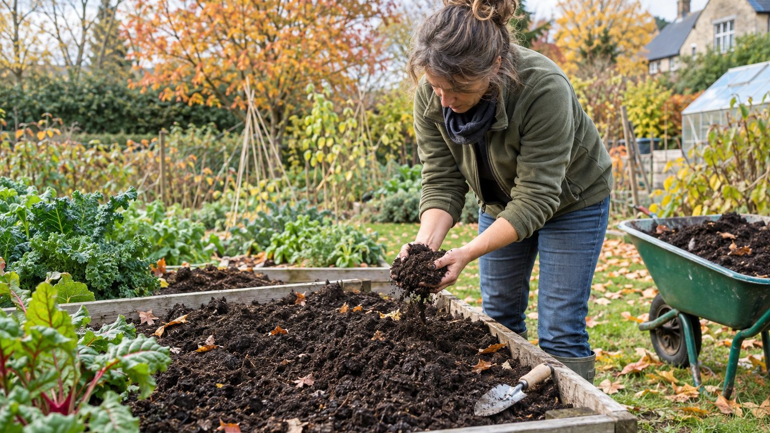 J'ai fait livrer 3 m³ de terre végétale pour remonter mon potager avant l'hiver : une fois étalée et tassée par la pluie, ...